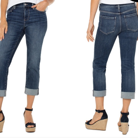 LIVERPOOL CHLOE CROPPED ROLLED CUFF JEAN INDIGO-18W - Picture 1 of 2